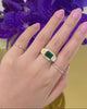 Emerald_Pyramid_Ring_18K_gold_engagement_ring_on_model_video