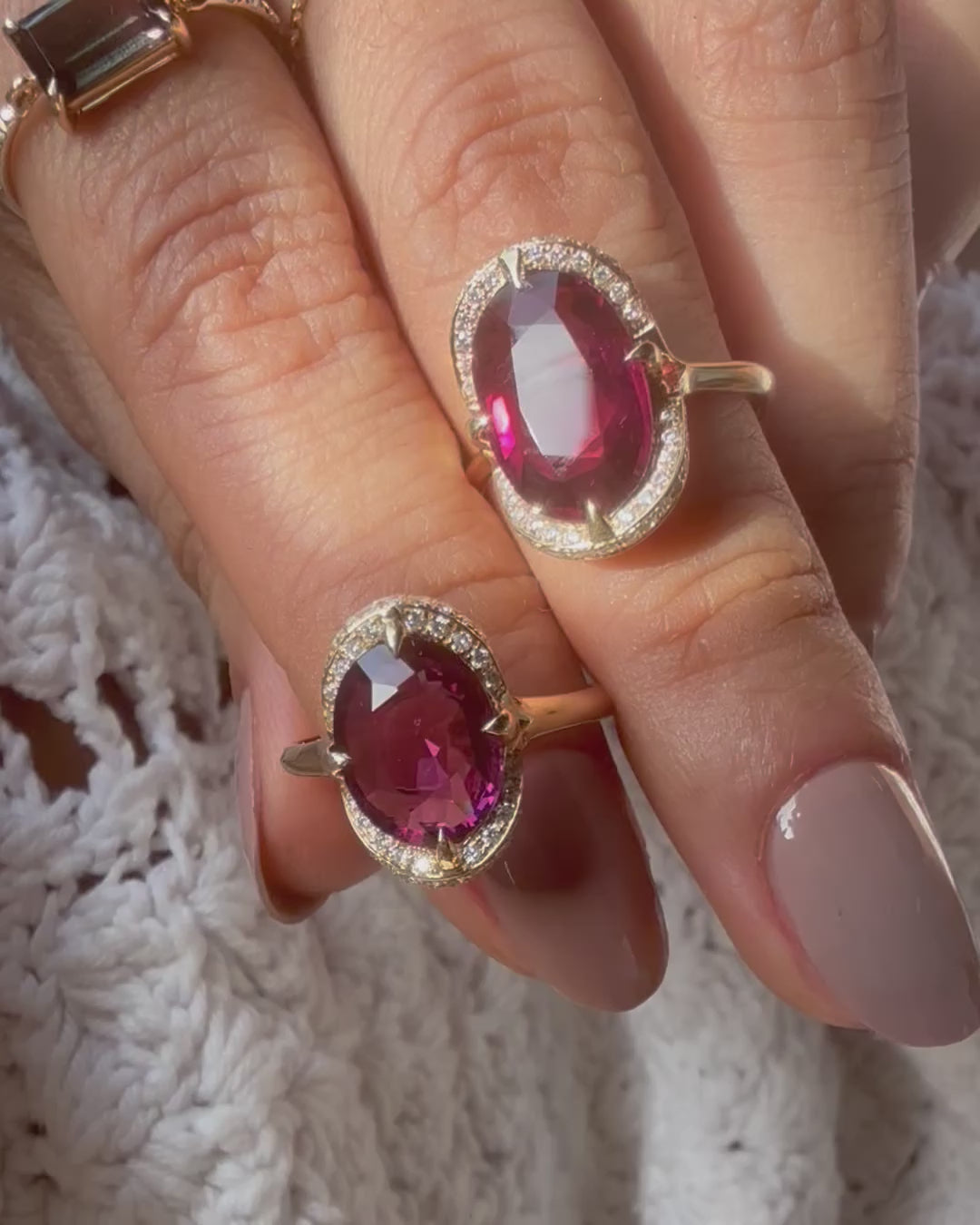 Rhodolite Aurora Ring