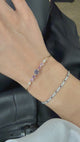 Purple & Pink Spinel Diamond Compass Bangle