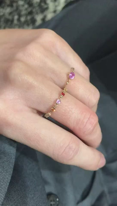 Sapphire Rainbow Petite Chain Ring