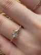 Aquamarine Contour  Petite Circle Diamond Ring 18k gold stackable ring