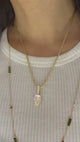 Rainbow Moonstone & Diamond Dewdrop Supreme Pendant Necklace