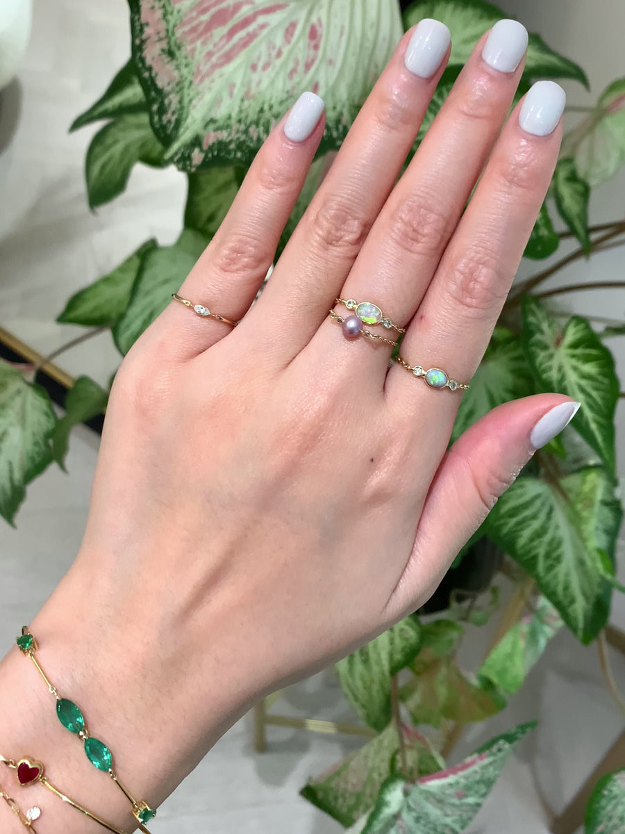 Opal & Diamond mini Eos Chain Ring
