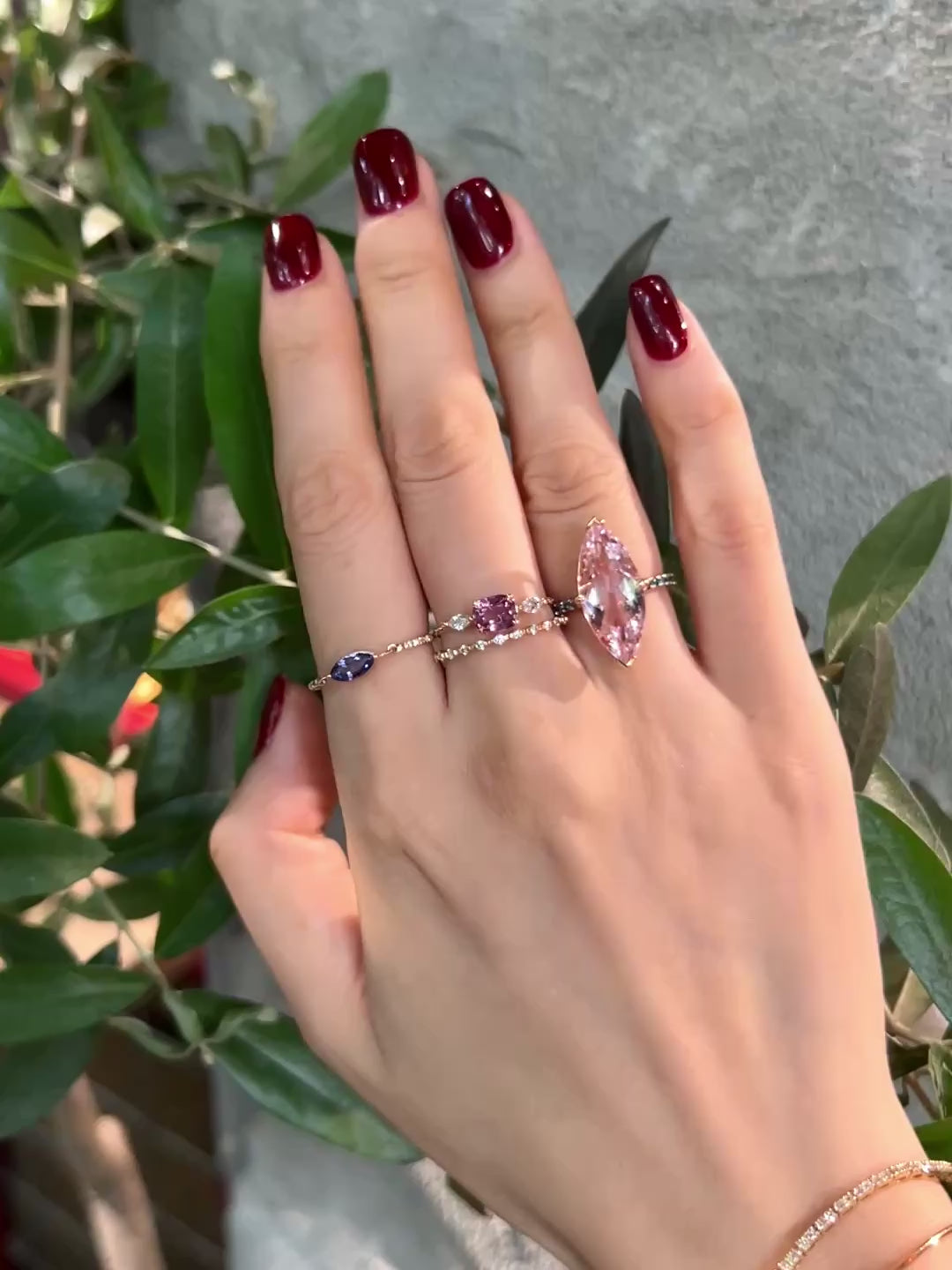 Morganite & Blue Diamond Supreme Charm Ring – YI COLLECTION