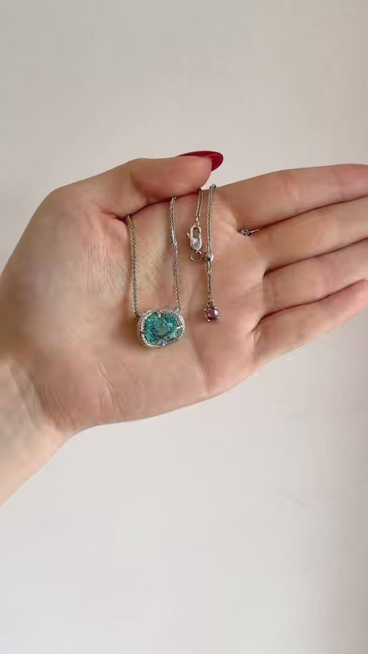 Zircon Aurora Necklace PT900 stackable design