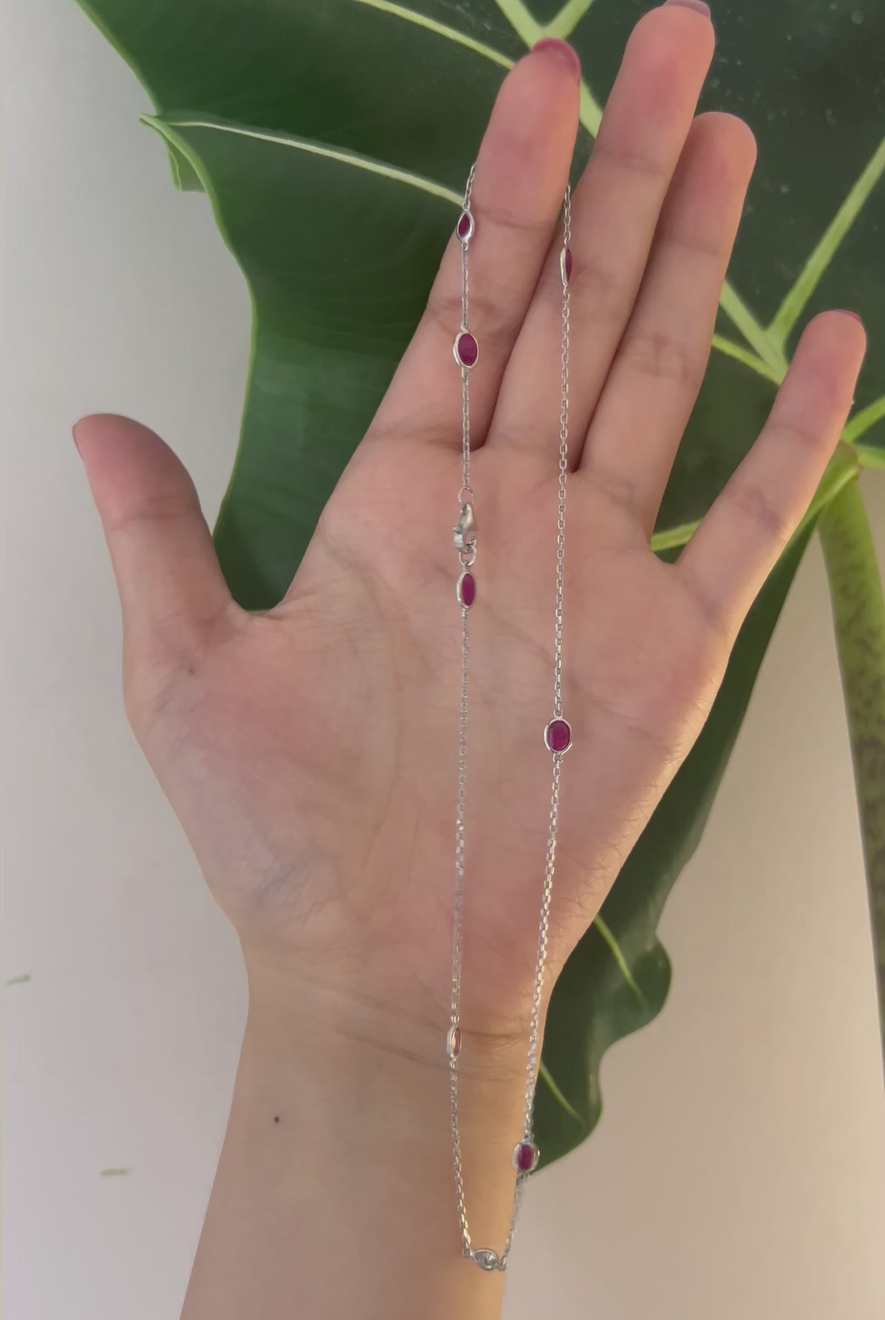 Ruby & Diamond Platinum Candy Choker Necklace 18k gold handmade fine jewelry