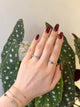Rainbow Stones Chain Ring 14K gold stackable ring on model