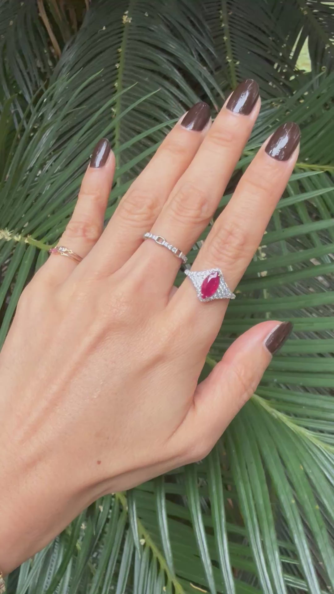 Siam Ruby & Diamond Apex Ring