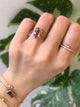 Rubellite Watermelon Candy Ring 18k gold engagement ring on model