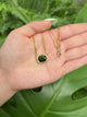 Green Tourmaline Aurora Necklace 18k gold handmade fine jewelry 