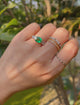 Emerald & Rose Cut Diamond Ring