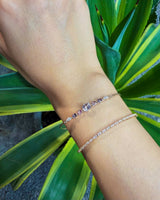 Lavender Spinel & Diamond Compass Bangle