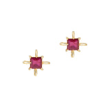 July Birthstone Ruby Studs
