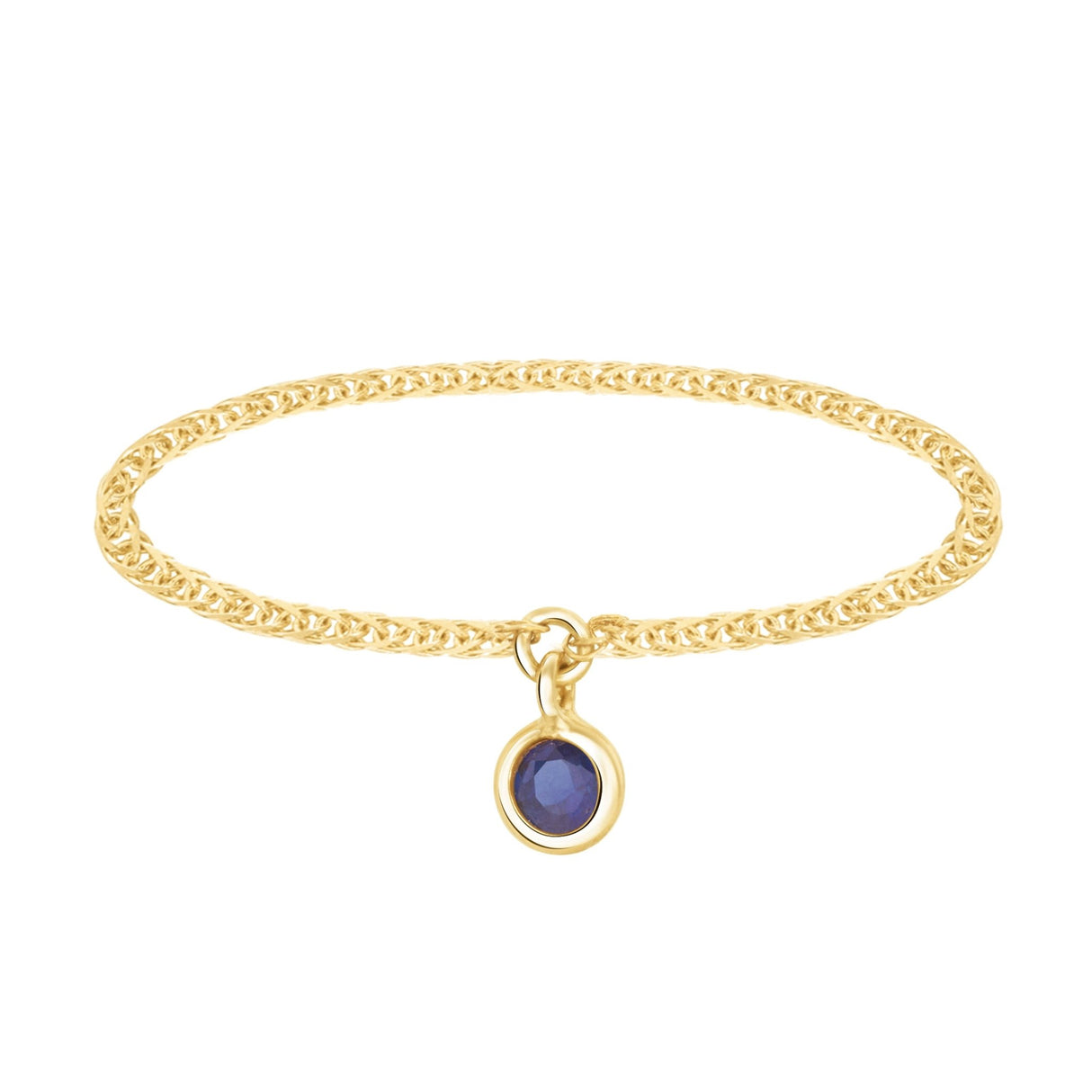 sapphire Drop Chain Rings 18K Stackable ring
