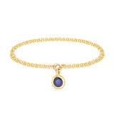 sapphire Drop Chain Rings 18K Stackable ring