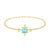 Topaz Birthstone Petite Circle Diamond Ring 14k gold stackable ring