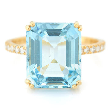 Aquamarine & Diamond Neptune Ring