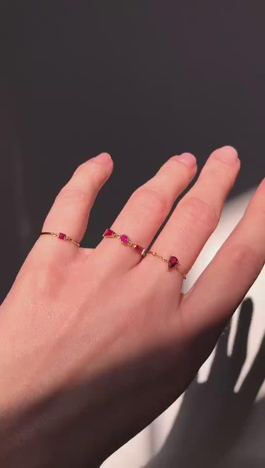 Ruby Petite Circle Ring 14k gold stackable ring