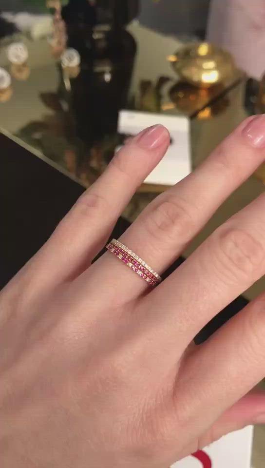 Ruby Infinite Ring 18k gold stackable ring
