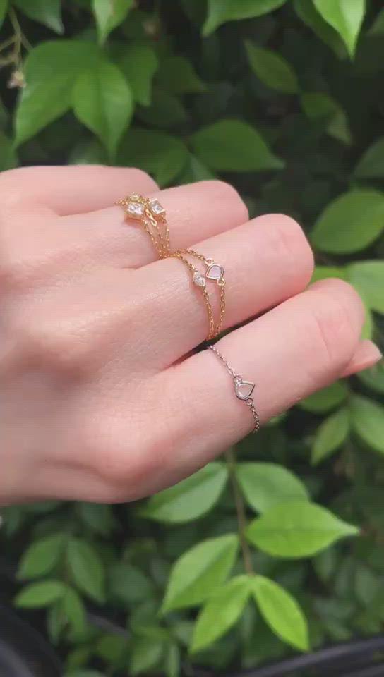Petite Diamond Baguette Chain Ring