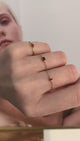 Ruby Petite Chain Ring 14k gold Stackable ring on model