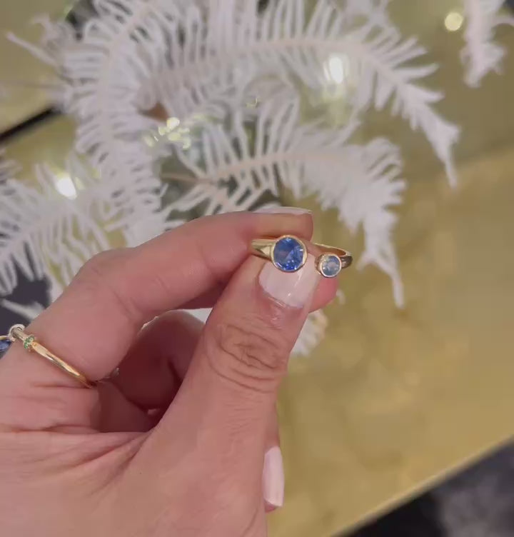 Purple & opal Sapphire Toi & Moi Ring