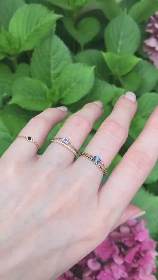 Baby Blue Sapphire Petite Chain Ring