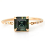 Ascher Moss Tourmaline Petite Circle Diamond Ring 18k gold Stackable ring