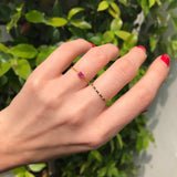 Black & White Diamond Infinite Ring 18k gold stackable ring on model