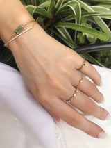 Diamond Links Chain Ring 18k gold Stackable ring on model 1