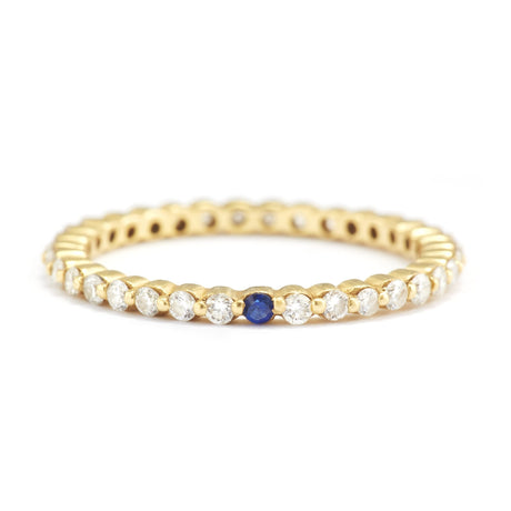 Diamond & Sapphire Infinity Ring 18k gold stackable ring