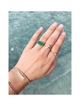 Diamond Supreme Marquise Chain Ring 18k gold Stackable ring on model