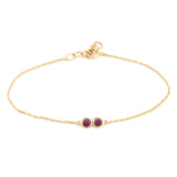Double Happiness Ruby Baby Bracelet 18k gold stackable design 2