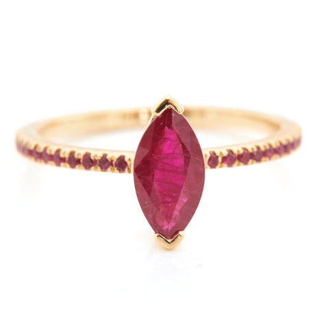 Ruby Marquise Essentials Ring 18k gold stackable ring