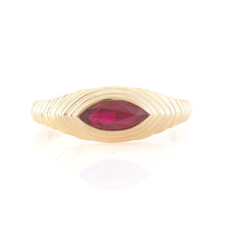 Ruby Pyramid Eye Ring 18k gold stackable ring