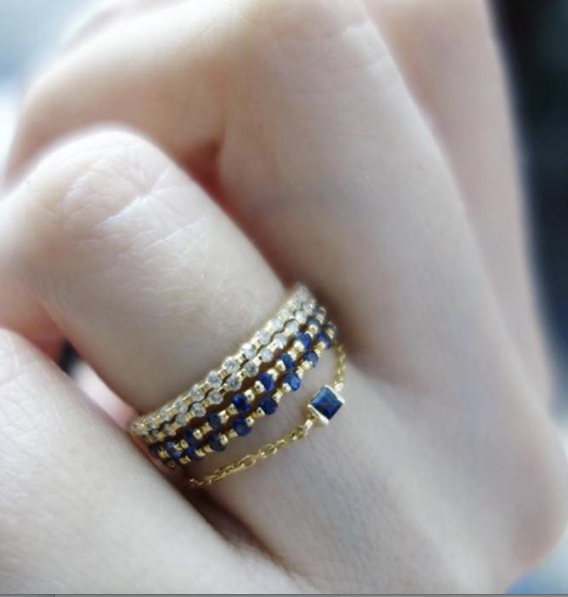 Sapphire Petite Chain Ring