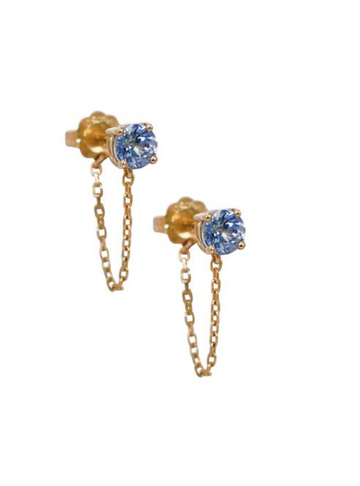 Sapphire chain earrings