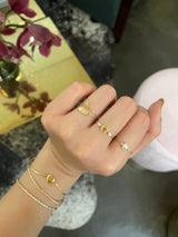 Yellow Sapphire & Diamond Dream Weaver Chain Ring 18k gold Stackable ring 2