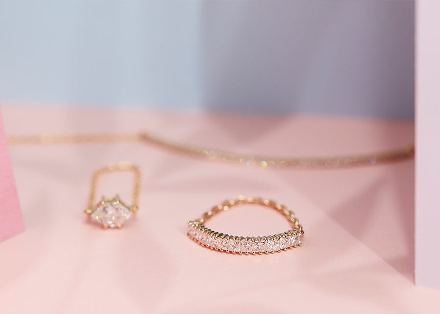 Diamond Princess Bar Chain Ring