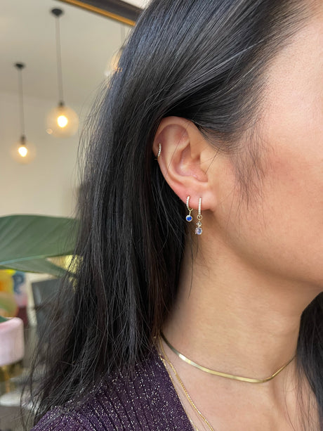 Rainbow Moonstone Hoop Charm