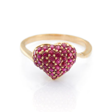 Ruby Bubble Heart Ring