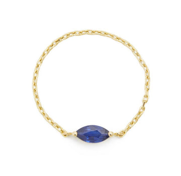 Sapphire Marquise Chain Ring