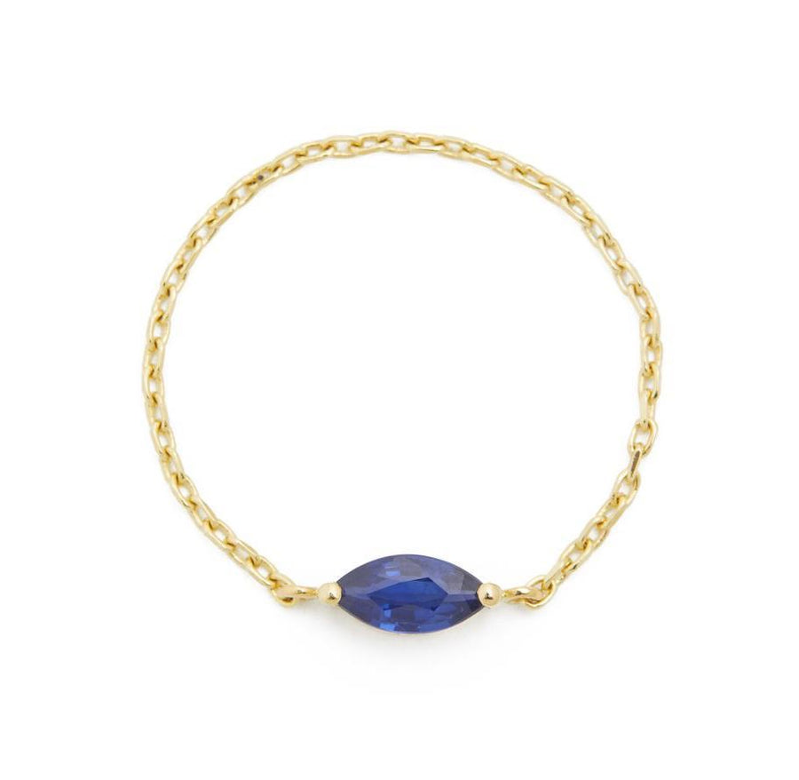 Sapphire Marquise Chain Ring