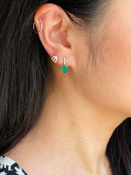 Emerald & Diamond Dewdrop Earrings