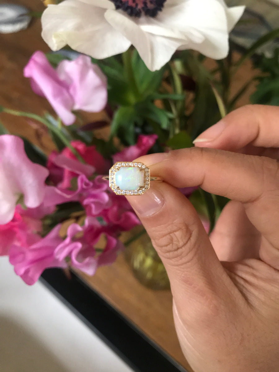 Opal & Diamond Mini Magic Ring