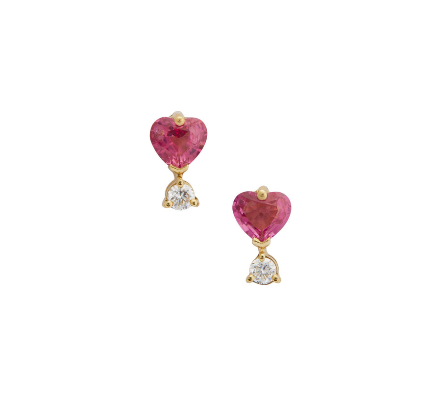 Spinel & Diamond Love Earrings