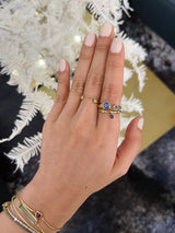 Purple & opal Sapphire Toi & Moi Ring