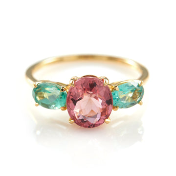 Pink Tourmaline & Apatite Macaroon Ring