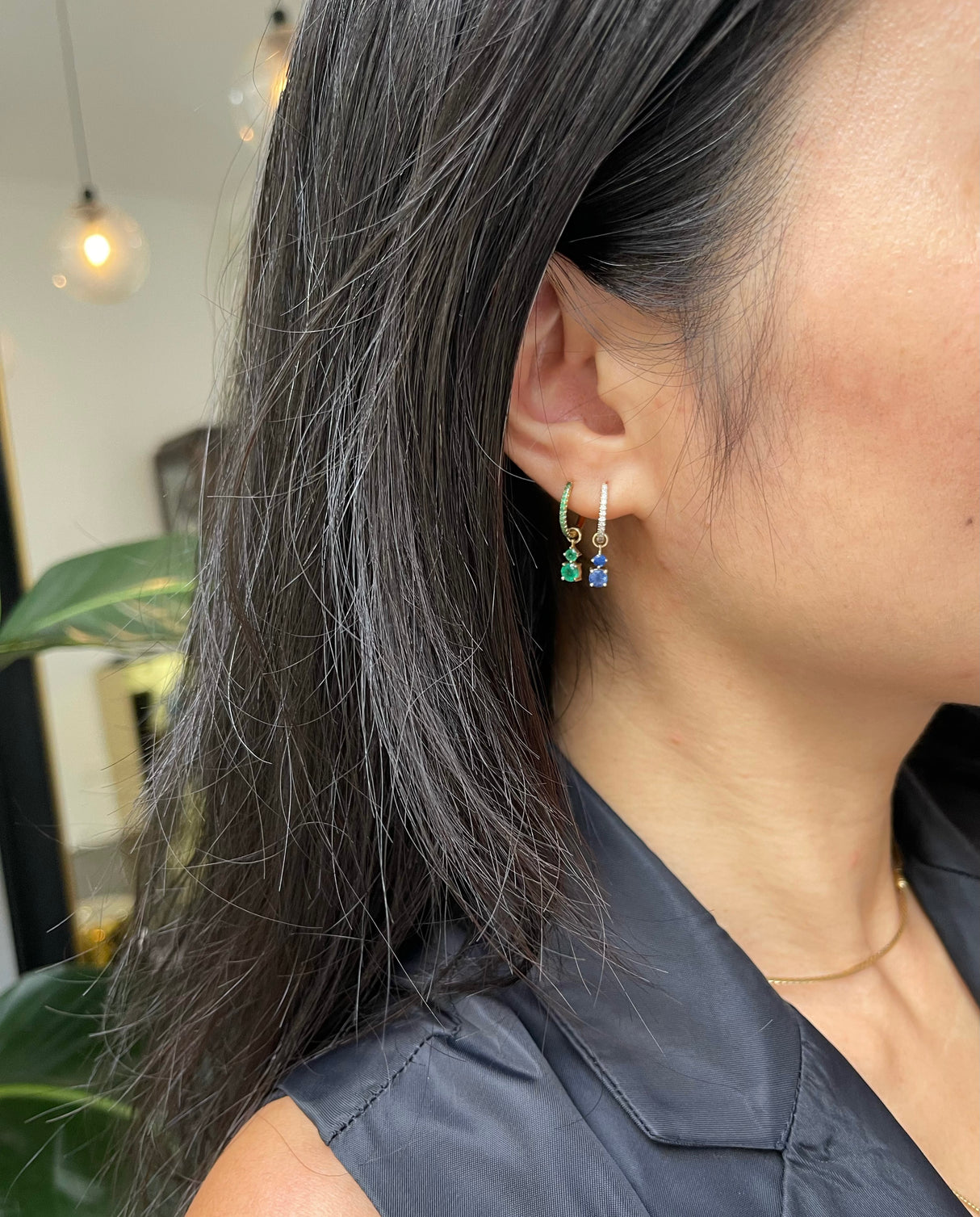 Gemstone Hoop Charms